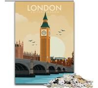 Puzzle 1000 pièces pour Adultes et Adolescents, imprimé Voyage Londres Angleterre, Jouets éducatifs, Jeux Anti-Stress, Interaction Parent-Enfant, 50x75cm