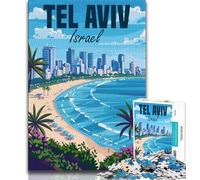 Puzzle 1000 pièces pour Adultes et Adolescents, Israël, Tel Aviv, Voyage, Jouets éducatifs, Jeux familiaux, idéal pour la décoration de Bureau (38x26cm)