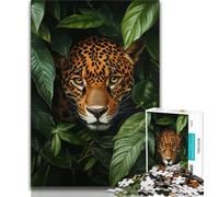 Puzzle 1000 pièces pour Adultes et Adolescents : Jaguar caché dans la Jungle, Anti-Stress, défi Difficile, Chaque pièce est Unique - Jeu Familial Stimulant et Amusant 50 x 75 cm