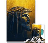 Puzzle 1000 pièces pour Adultes et Adolescents Jésus doré, Jeu éducatif et Stimulant pour Toute la Famille, pour Anniversaire et Noël (75x50cm)