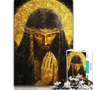 Puzzle 1000 pièces pour Adultes et Adolescents Jésus doré Jeux éducatifs décoration d'intérieur Cadeau d'anniversaire Art Mural 38x26cm
