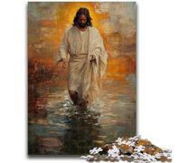 Puzzle 1000 pièces pour Adultes et Adolescents Jésus Graffiti Anti-Stress Défi Difficile Chaque pièce est Unique - Jeu Familial Amusant et Stimulant 38x26cm