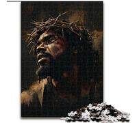 Puzzle 1000 pièces pour Adultes et Adolescents Jésus Noir, Anti-Stress, défi Difficile, Cadeaux du Père Noël Secret pour Les 14 Ans et Plus (Taille 50x75cm)
