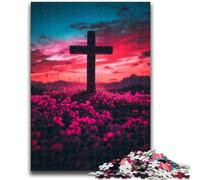 Puzzle 1000 pièces pour Adultes et Adolescents Jésus sur la Croix, Jouets éducatifs et éducatifs, Jeux familiaux, Cadeaux d'anniversaire et Cadeaux Uniques (75x50cm)