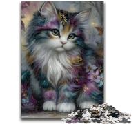 Puzzle 1000 pièces pour Adultes et Adolescents, Jeu éducatif, Chat Abstrait, Jouet, décoration Murale, Cadeaux d'anniversaire et de Noël Uniques, 50x75cm