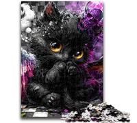 Puzzle 1000 pièces pour Adultes et Adolescents, Jeu éducatif, Chaton Diable, Jouet de défi, décoration Murale, Cadeaux d'anniversaire et de Noël Uniques, 50x75cm