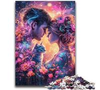 Puzzle 1000 pièces pour Adultes et Adolescents Jeu éducatif Familial avec Couple de Fleurs pour Toute la Famille (14 Ans et Plus) 50x75cm