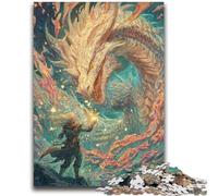 Puzzle 1000 pièces pour Adultes et Adolescents Jeu éducatif Familial Mysterious Dragon pour Toute la Famille 14 Ans et Plus, 26x38cm