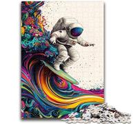 Puzzle 1000 pièces pour Adultes et Adolescents Jeu éducatif Familial sur Le thème des astronautes psychédéliques pour Toute la Famille (14 Ans et Plus) 50x75cm