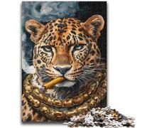 Puzzle 1000 pièces pour Adultes et Adolescents, Jeu éducatif, léopard Fumeur, Jouet, décoration Murale, Cadeaux d'anniversaire et de Noël Uniques, 26x38cm
