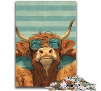 Puzzle 1000 pièces pour Adultes et Adolescents, Jeu éducatif sur Le thème des Vaches des Highlands, décoration d'intérieur, Cadeau d'anniversaire, à partir de 14 Ans, 38x26cm