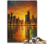 Puzzle 1000 pièces pour Adultes et Adolescents, Jeu Familial, Ville en vitrail, Anti-Stress, défi Difficile, Cadeaux du Père Noël Secret, 50x75cm
