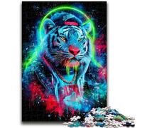 Puzzle 1000 pièces pour Adultes et Adolescents, Jeu Stimulant, Tigre mystérieux, idéal comme Cadeau pour Toute la Famille, 26x38cm