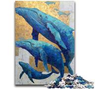 Puzzle 1000 pièces pour Adultes et Adolescents, Jeux éducatifs, Baleine dorée, décoration Murale, Cadeaux Uniques pour Anniversaire et Noël, 50x75cm