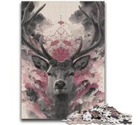 Puzzle 1000 pièces pour Adultes et Adolescents, Jeux éducatifs, Cerfs, décoration Murale, Cadeaux d'anniversaire et de Noël Uniques, 26x38cm