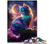 Puzzle 1000 pièces pour Adultes et Adolescents, Jeux éducatifs, Chat Magique, décoration d'intérieur, idéal comme Cadeau pour Toute la Famille, 50x75cm