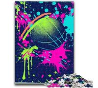 Puzzle 1000 pièces pour Adultes et Adolescents, Jeux éducatifs de Basket-Ball Aquarelle, décoration d'intérieur, Cadeau d'anniversaire, Cadeaux pour Les 14 Ans et Plus, 50x75cm