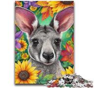 Puzzle 1000 pièces pour Adultes et Adolescents, Jeux éducatifs, Motif Kangourou Fleuri, décoration Murale, Cadeaux Uniques pour Anniversaire et Noël, 50x75cm