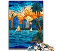 Puzzle 1000 pièces pour Adultes et Adolescents, Jeux éducatifs sur Le thème de la Ville vitrail, Jouets à Faire soi-même, idéal comme Cadeau pour Toute la Famille, 50x75cm