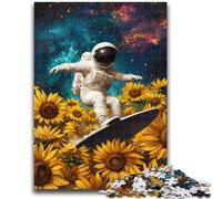 Puzzle 1000 pièces pour Adultes et Adolescents, Jeux éducatifs, Tournesol, Astronaute, décoration d'intérieur, Cadeau d'anniversaire, Cadeaux pour Les 14 Ans et Plus, 26x38cm