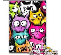 Puzzle 1000 pièces pour Adultes et Adolescents, Joli Chat Abstrait, pour Jeu éducatif, Jouet, décoration d'intérieur et Cadeaux Uniques (Taille 26x38cm)