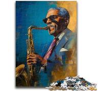 Puzzle 1000 pièces pour Adultes et Adolescents Jouant du Saxophone Depuis 14 Ans et Plus Jeu Impossible Cadeau d'anniversaire de Noël 26x38cm