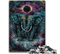Puzzle 1000 pièces pour Adultes et Adolescents, Jouet éducatif Anti-Stress, éléphant mystérieux, Cadeaux du Père Noël Secret pour Les 14 Ans, 50x75cm
