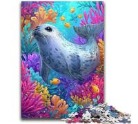Puzzle 1000 pièces pour Adultes et Adolescents, Jouet éducatif Anti-Stress, Phoque de l'océan, Interaction Parent-Enfant, pour Les Enfants de 14 Ans et Plus, 26x38cm