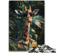 Puzzle 1000 pièces pour Adultes et Adolescents, Jouet éducatif et éducatif, Motif Girafe de la Jungle, idéal comme Cadeau pour Toute la Famille, 26x38cm