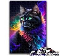 Puzzle 1000 pièces pour Adultes et Adolescents, Jouets de Chat Noir Mystique, Jeux éducatifs, Anti-Stress, Interaction Parent-Enfant, pour Les 14 Ans et Plus, 50x75cm