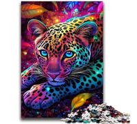 Puzzle 1000 pièces pour Adultes et Adolescents, Jouets léopard néon, Jeux éducatifs, Anti-Stress, Interaction Parent-Enfant, pour Les 14 Ans et Plus, 26x38cm