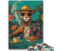 Puzzle 1000 pièces pour Adultes et Adolescents, Jouets léopard Tendance, Jeux éducatifs, Anti-Stress, idéal pour la décoration de Bureau, 50x75cm