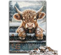 Puzzle 1000 pièces pour Adultes et Adolescents, Jouets Vache des Highlands, Jeux éducatifs, Anti-Stress, idéal pour la décoration de Bureau, 50x75cm