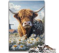 Puzzle 1000 pièces pour Adultes et Adolescents, Jouets Vache des Highlands, Jeux éducatifs, Anti-Stress, Interaction Parent-Enfant, pour Les 14 Ans et Plus, 50x75cm