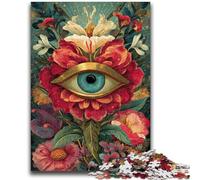 Puzzle 1000 pièces pour Adultes et Adolescents Jungle Eyes Charcoal Art Staycation Kill Time pour la décoration de la Maison 50x75cm