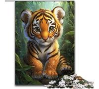 Puzzle 1000 pièces pour Adultes et Adolescents Jungle Tiger Jeux éducatifs Décoration de la Maison Jeu éducatif pour Anniversaire, Noël 26x38cm