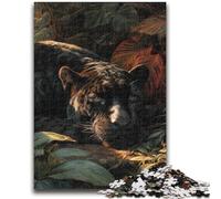 Puzzle 1000 pièces pour Adultes et Adolescents Jungle Wild Black Panther Jeu Stimulant Cadeaux pour Est idéal comme Cadeau pour Toute la Famille 26x38cm