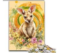 Puzzle 1000 pièces pour Adultes et Adolescents Kangourou Fleuri, éléphant, Jeu intellectuel, Cadeau d'anniversaire, décoration Murale pour Les 14 Ans et Plus (Taille 50x75cm)