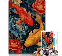 Puzzle 1000 pièces pour Adultes et Adolescents, Koi Japonais, Anti-Stress, Cadeau d'anniversaire Unique pour Les Enfants de 14 Ans et Plus, 38x26cm