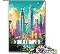 Puzzle 1000 pièces pour Adultes et Adolescents Kuala Lumpur, Malaisie Jeu Stimulant et Jeu Familial Cadeaux du Père Noël Secret (38x52cm) 1000 pièces
