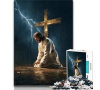Puzzle 1000 pièces pour Adultes et Adolescents La Croix de Jésus, Jouets éducatifs et éducatifs pour la Famille, pour renforcer l'amour Entre Les Couples, 75x50cm