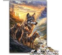Puzzle 1000 pièces pour Adultes et Adolescents La Famille des Loups Entraînez Votre Cerveau et Vos Mains Cadeau d'anniversaire Unique pour Les 14 Ans et Plus (Taille 50x75cm)