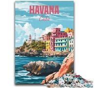 Puzzle 1000 pièces pour Adultes et Adolescents La Havane Cuba Jouets éducatifs Jeux Anti-Stress Convient pour la décoration de Bureau (Taille 38x52cm)