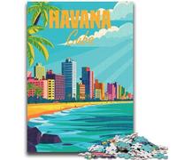 Puzzle 1000 pièces pour Adultes et Adolescents La Havane Cuba Soulagement Minimal du Stress Défi Difficile Renforcer l'amour Entre Les Couples (Taille 50x70cm)