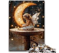 Puzzle 1000 pièces pour Adultes et Adolescents, La Lune et l'Elfe, Jeux éducatifs pour la Famille, décoration d'intérieur, Cadeau (26x38cm)