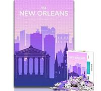 Puzzle 1000 pièces pour Adultes et Adolescents La Nouvelle-Orléans, Aide Le Cerveau à exercer des Jouets addictifs pour cultiver la Patience, décoration Murale (75x50cm)