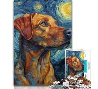 Puzzle 1000 pièces pour Adultes et Adolescents Labrador Ciel Nocturne, Jeu éducatif Familial, décoration Murale, Cadeaux d'anniversaire et de Noël Uniques 50x75cm