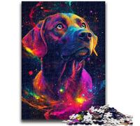 Puzzle 1000 pièces pour Adultes et Adolescents Labrador Galaxy (à partir de 14 Ans) Difficile à réaliser, mais Amusant et Humoristique Superbes Cadeaux et Jouets 50x75cm
