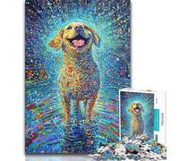 Puzzle 1000 pièces pour Adultes et Adolescents Labrador Heureux, Jeu Stimulant, idéal comme Cadeau pour Toute la Famille 50x75cm