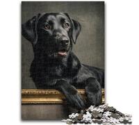 Puzzle 1000 pièces pour Adultes et Adolescents Labrador Noir Cadeaux Amusants en Famille pour Les Amis et la Famille pour et 14 Ans 26x38cm